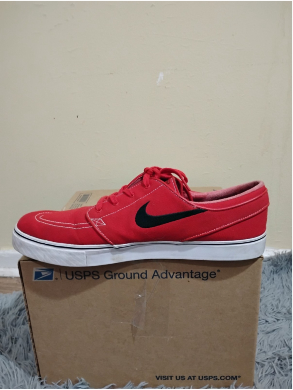 Nike SB Stefan Janoski Shoes Mens Size 14 Red Canvas Skateboarding 615957-603 - Picture 9 of 12
